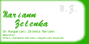mariann zelenka business card